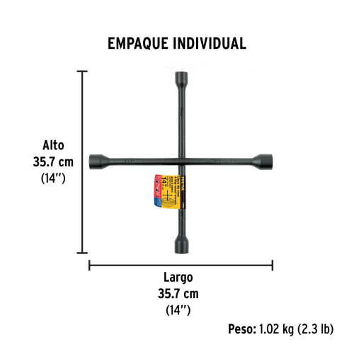 LLAVE DE CRUZ TRUPER 21800 - 14" GALVANIZADA, PRETUL