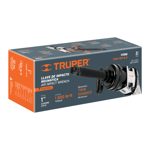 LLAVE NEUMÁTICA DE IMPACTO INDUSTRIAL ENCASTRE 1", TRUPER 11186