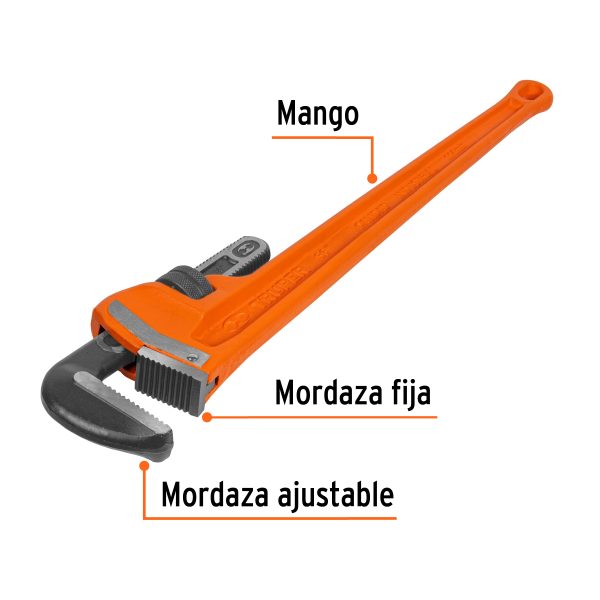 LLAVE STILSON 36" CUERPO ROBUSTO DE HIERRO DÚCTIL, TRUPER 15841