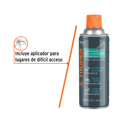 LUBRICANTE DE CADENAS EN AEROSOL TRUPER 101975 - 400 ML (14OZ)