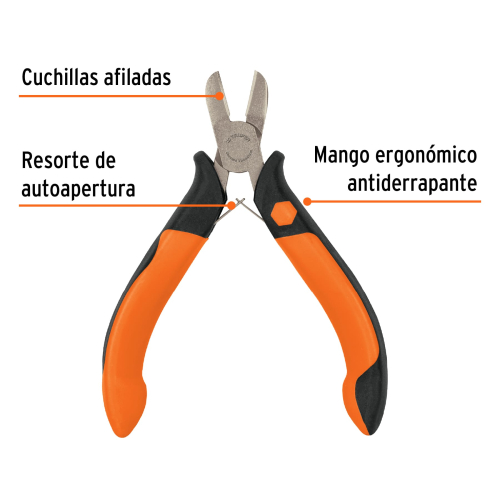 MINI ALICATE DE CORTE DIAGONAL  4" (10CM) MANGO COMFORT GRIP TRUPER 17367