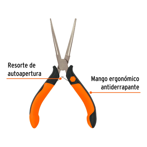 MINI ALICATE DE PUNTA DE AGUJA  6" (15CM) MANGO COMFORT GRIP TRUPER 17369