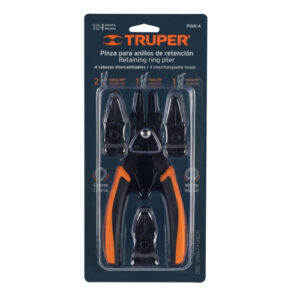 ALICATE PARA ANILLOS DE RETENCIÓN - 6", 4 CABEZAS INTERCAMBIABLES TRUPER 17355