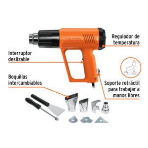 PISTOLA DE CALOR PROFESIONAL, 220 V, 1800 W TRUPER 15734