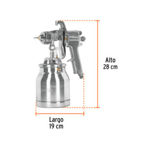 PISTOLA P/PINTAR SUCCIÓN HVHP, VASO ALUM, 1.8MM, 2 PERILLAS TRUPER 14087