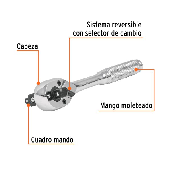 RATCHET TRIPLE ENCASTRE 1/4", 3/8" Y 1/2", TRUPER 13649