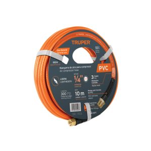 ROLLO DE 10 M DE MANGUERA 1/4" DE PVC PARA COMPRESORA, TRUPER 19014