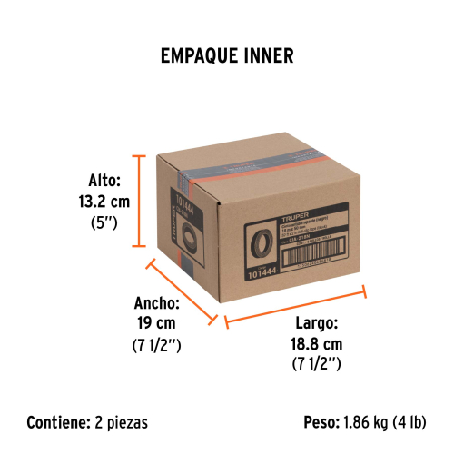 ROLLO DE 18M DE CINTA ANTIDERRAPANTE NEGRA 50MM CON ABRASIVO TRUPER 101444