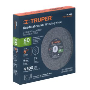 RUEDA ABRASIVA P/ESMERIL 6"X19MM, ÓXIDO ALUMINIO, GRANO 60 TRUPER 16349