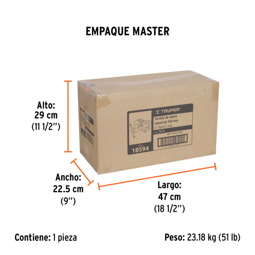 TORNILLO DE BANCO INDUSTRIAL 6" TRUPER18594