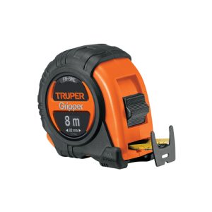 WINCHA GRIPPER RESISTENTE A IMPACTOS, GRADUACIÓN MÉTRICA TRUPER 15389 - 8M*25MM